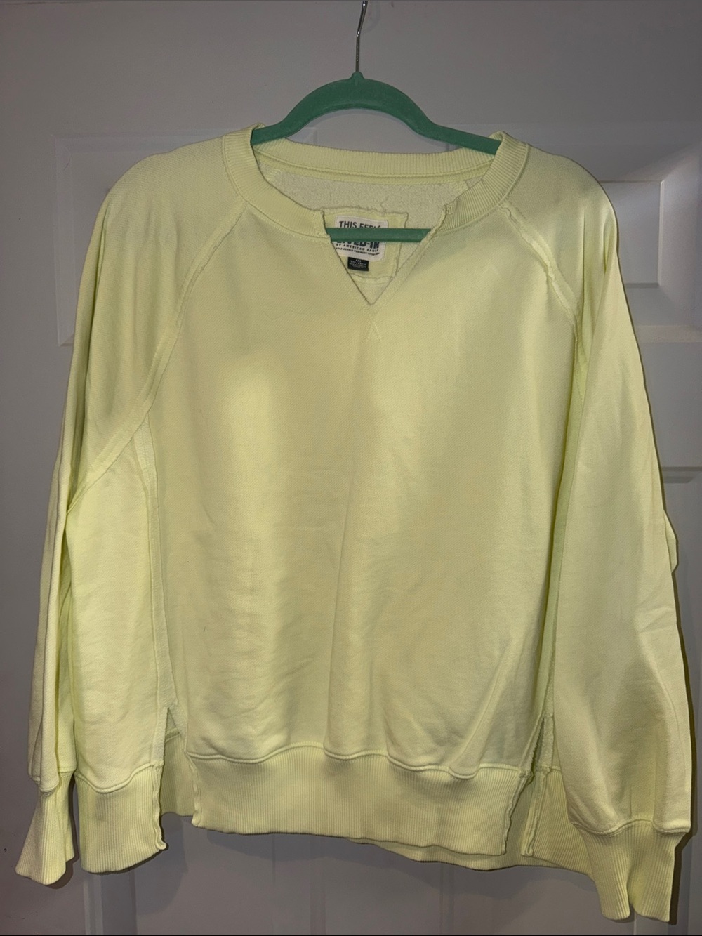 aerie Light Yellow Crewneck Sweater